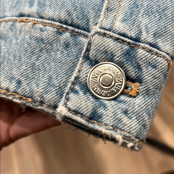 Zara Light Blue Sherpa Lined Denim Oversized Jean Jacket size small women’s - Picture 5 of 10